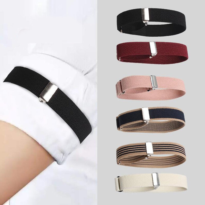 2Pcs Elastic Armband Shirt Sleeve Holder Women Men Fashion Adjustable Arm Cuffs Bands for Party Wedding Clothing Accessories