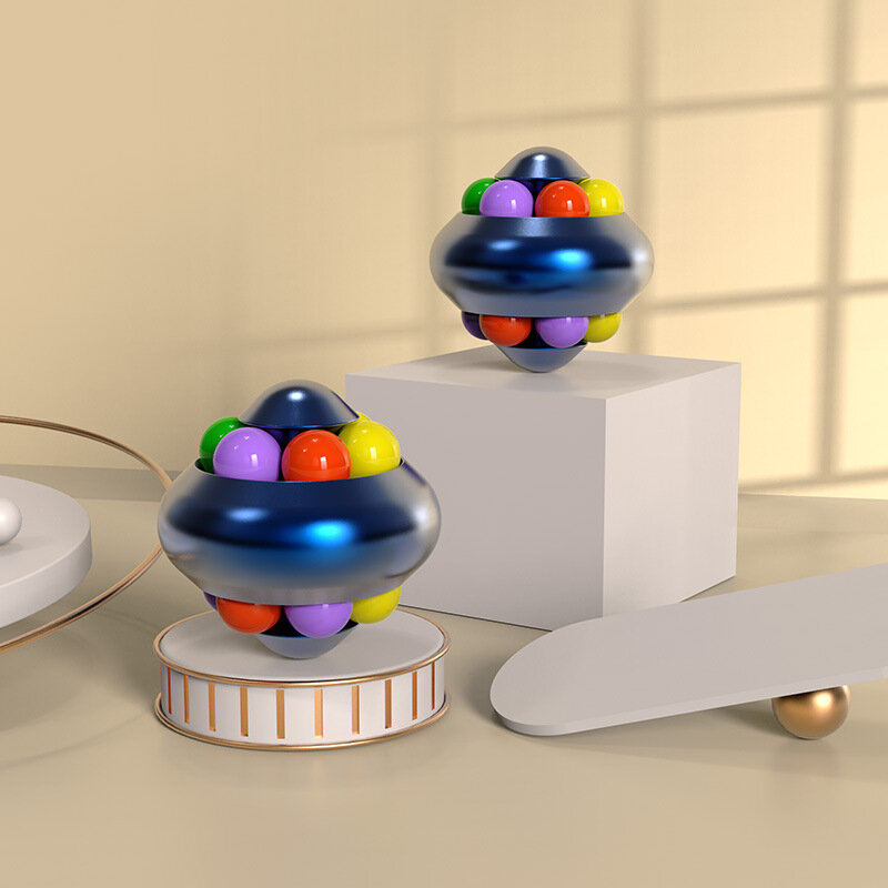 Alluminio psichedelico Desktop Magic Ball Fidget Spinner metallo giocattolo educativo punta delle dita ADHD Sensory Fidget toy bambini regalo per adulti