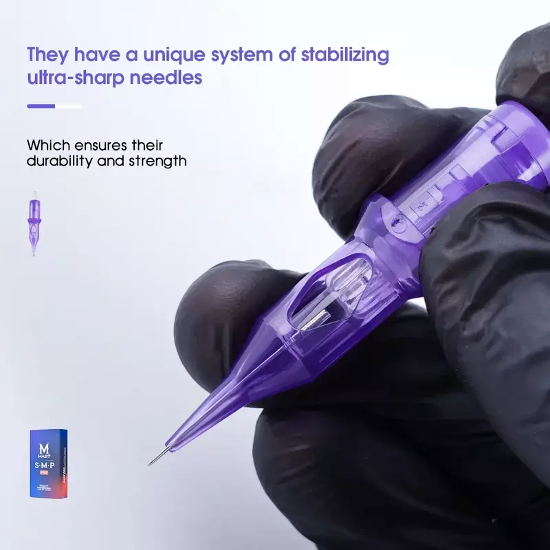 ตลับหมึกสัก20PCS RL Professional Disposable Semi-ถาวร Lip แต่งหน้าเข็มสำหรับปากกาสักเครื่อง