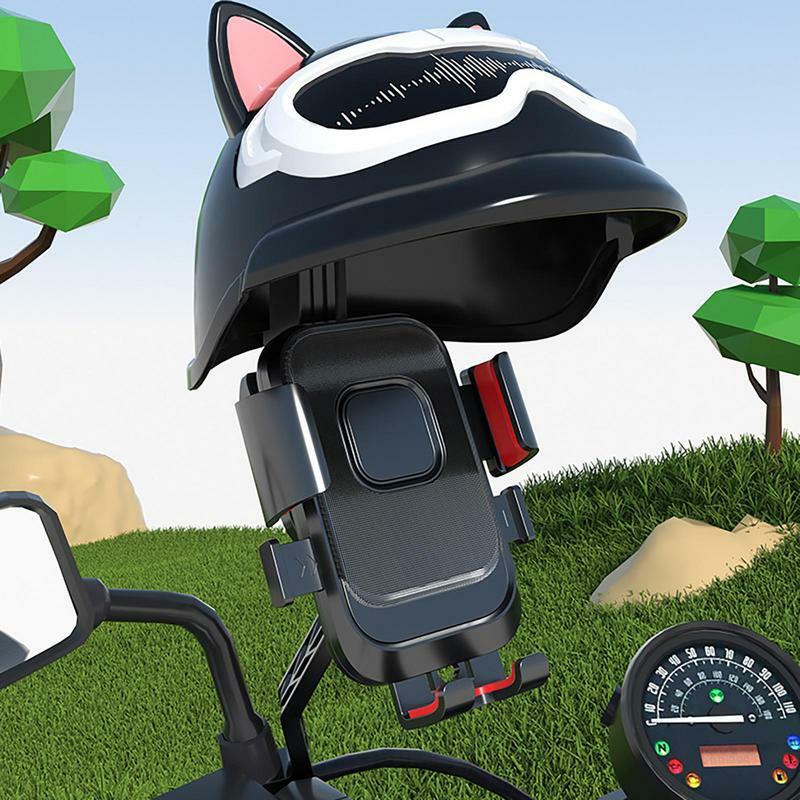 Suporte do telefone móvel para motocicleta e bicicleta, impermeável Sun Shade, Cute Ear Cap, Mini Hat portátil, locomotiva, bicicleta