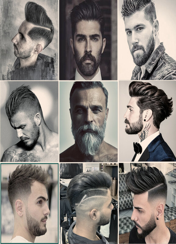 6PCS Men's Hairstyles Poster and Prints Set - Vintage Wall Art Painting for Barber Shop Wall Decor - Hair Design Art Poster