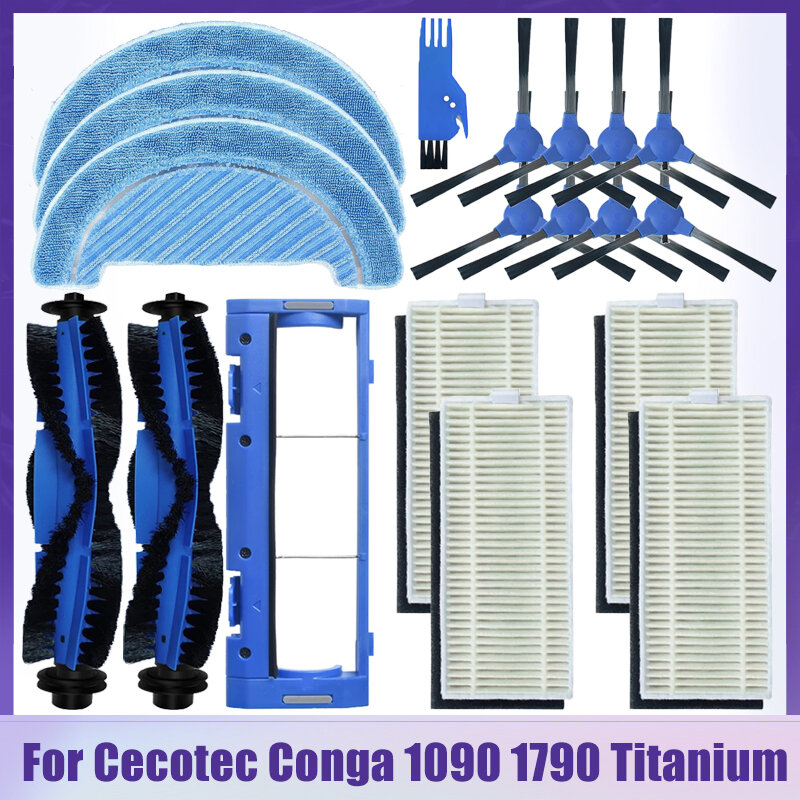 Dla Cecotec Conga 1090 1790 Titanium Ultra odkurzacz wymiana szczotka główna filtr Hepa ścierka do mopa szczotka rolkowa pokrywa części