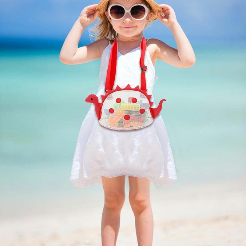 Borsa a tracolla Outdoor Sand Away Dinosaur shaped Kids Shell contenitori giocattoli borsa portaoggetti borsa da spiaggia in rete borsa a tracolla per bambini