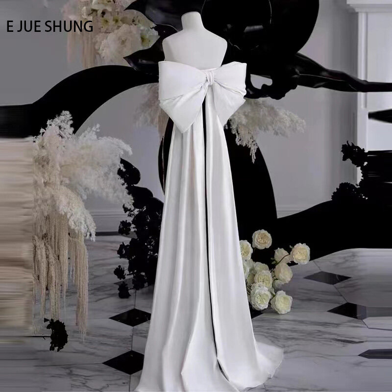 Атласная Свадебная Съемная юбка с большим бантом съемный шлейф для платьев