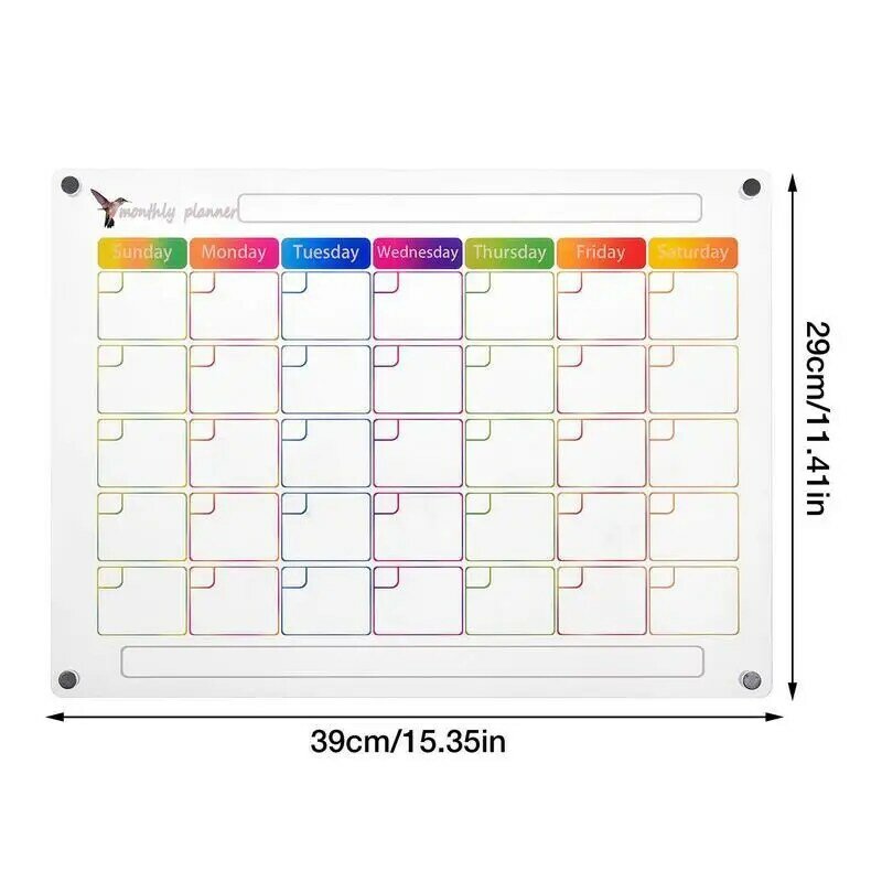 Erasable Whiteboard Magnetic Weekly Planner Clear Fridge Memo Board Acrylic Transparent Calendar School Equipment For Children