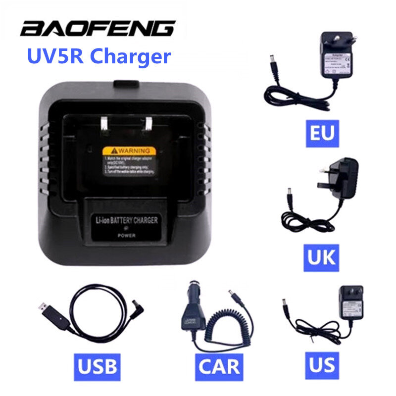 Baofeng 휴대용 워키토키, 양방향 라디오, EU, US, UK, USB, 차량용 배터리 충전기, Baofeng UV-5R DM-5R 플러스, UV 5R, UV10R, UV-5R