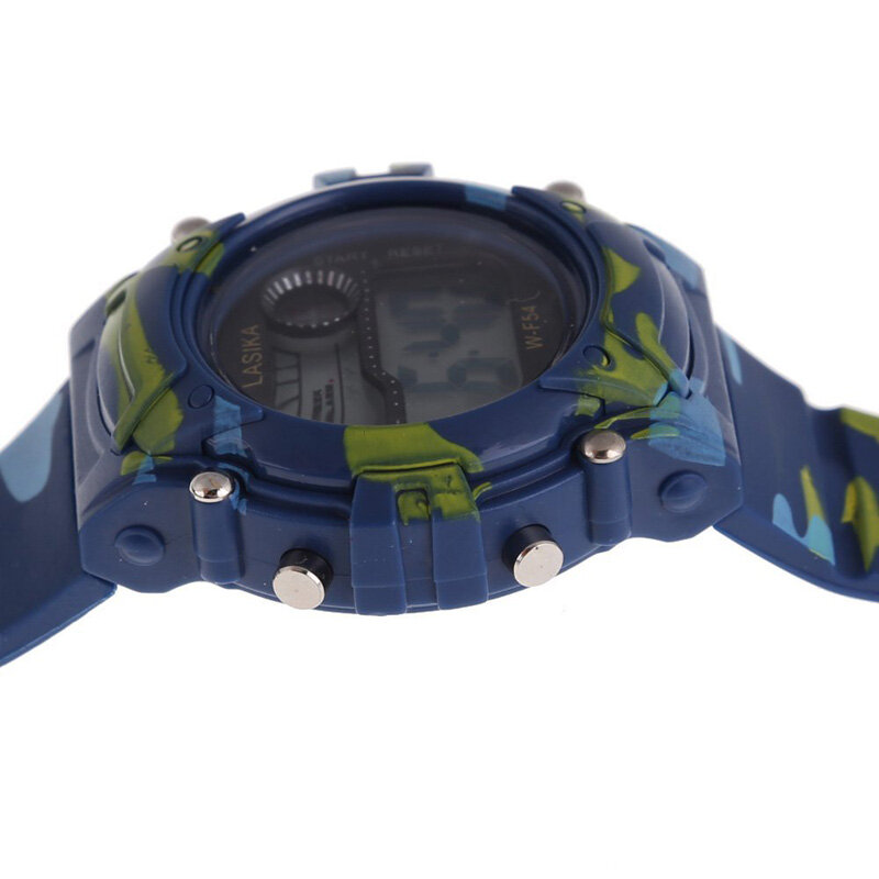 Relógio de pulso digital camuflagem impermeável infantil, relógio eletrônico de mão, expedição ao ar livre, relógio esportivo multifunções para meninos