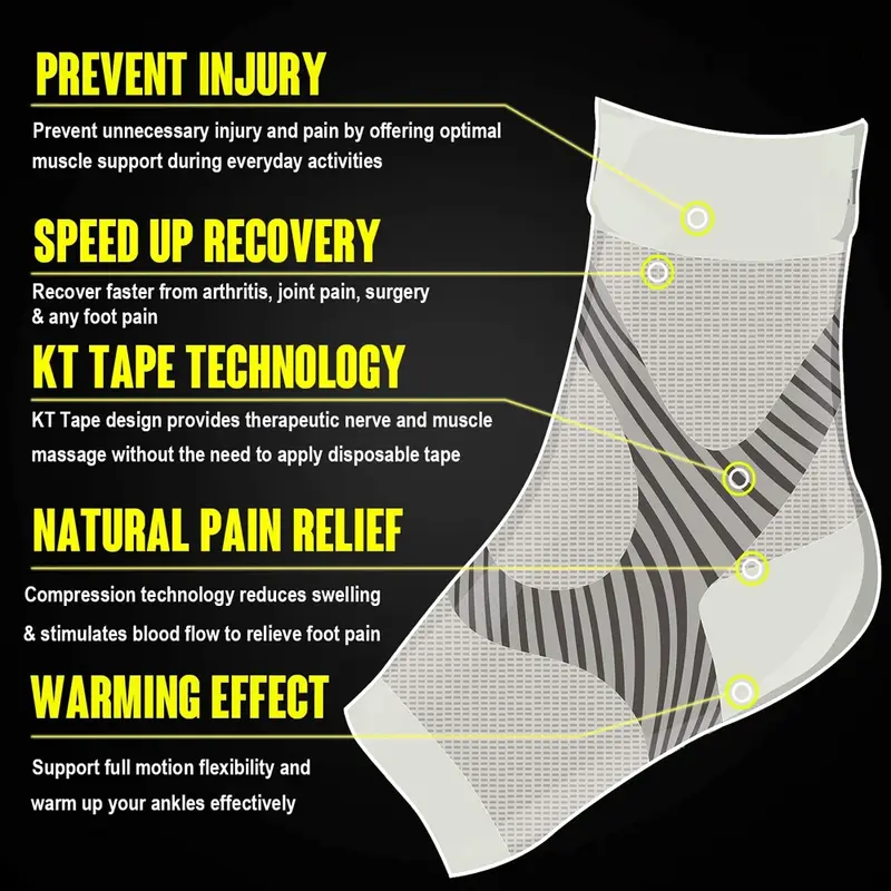 1ペア足底筋膜炎スプリント夜圧縮靴下かかとかかとの痛みサポート足底筋膜炎サポート足ブレース