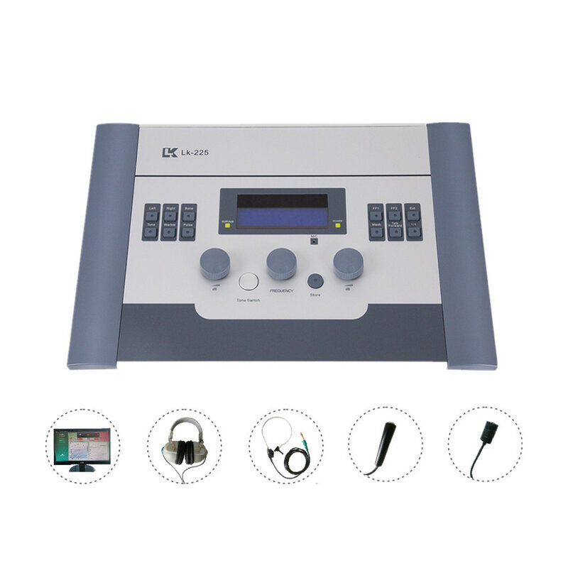 Audiômetro digital LK-225 LCD para teste auditivo, tom puro