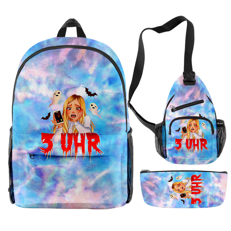 Classic Novelty Funny Anime Beki Fluffy 3D Print 3pcs/Set pupil School Bags Trendy Travel Laptop Backpack Chest Bag Pencil Case