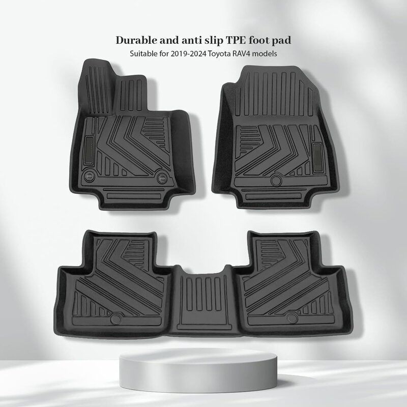 Car Floor Mats For Toyota Rav4 2024 2023 2022 2021 2020, All-Weather Waterproof Anti Resistant Trunk Backrest Mats Protector