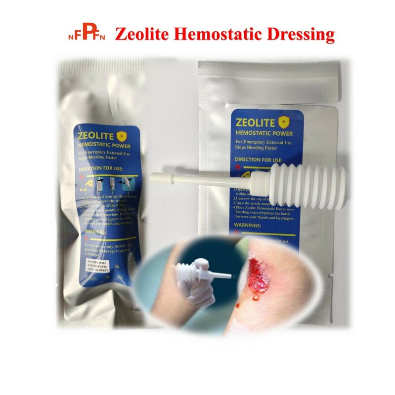 TCCC Tactical Zeolite Hemostatic Power Dressing Emergency Outdoor Binding Fixed Bandage First Aid Kit Medical Wound Dressing