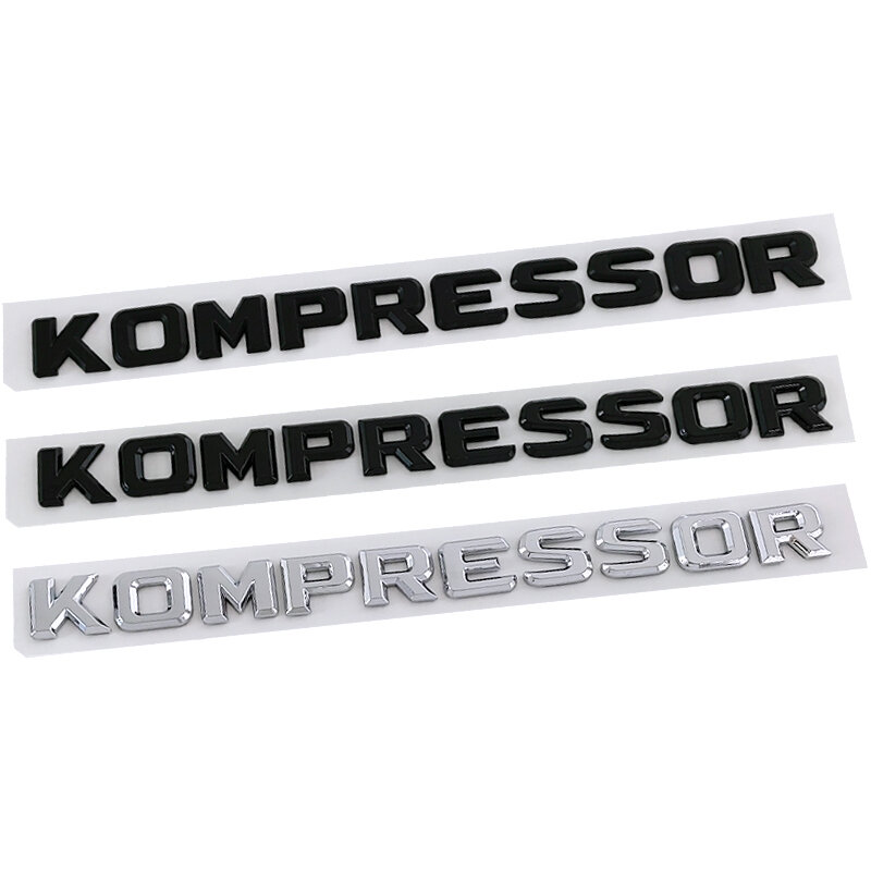 3d ABS Kompressor Logo Letters Car Trunk Emblem For Mercedes Benz C E SLK 230 200 C230 C180 C200 Kompressor Sticker Accessories