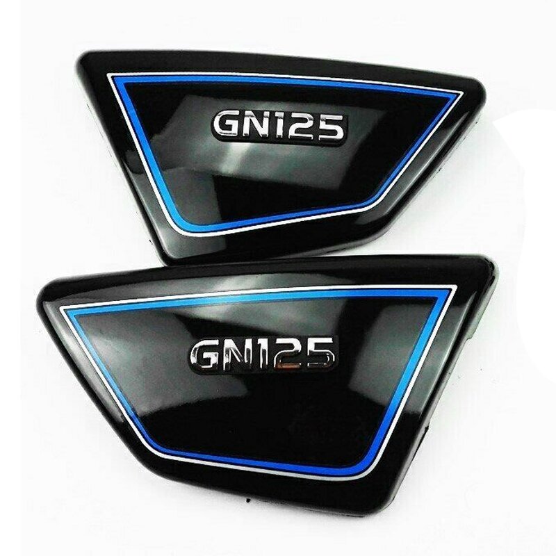 Black Motorcycle Battery Side Cover Frame Side Covers Panels for Suzuki GN125 GN 125