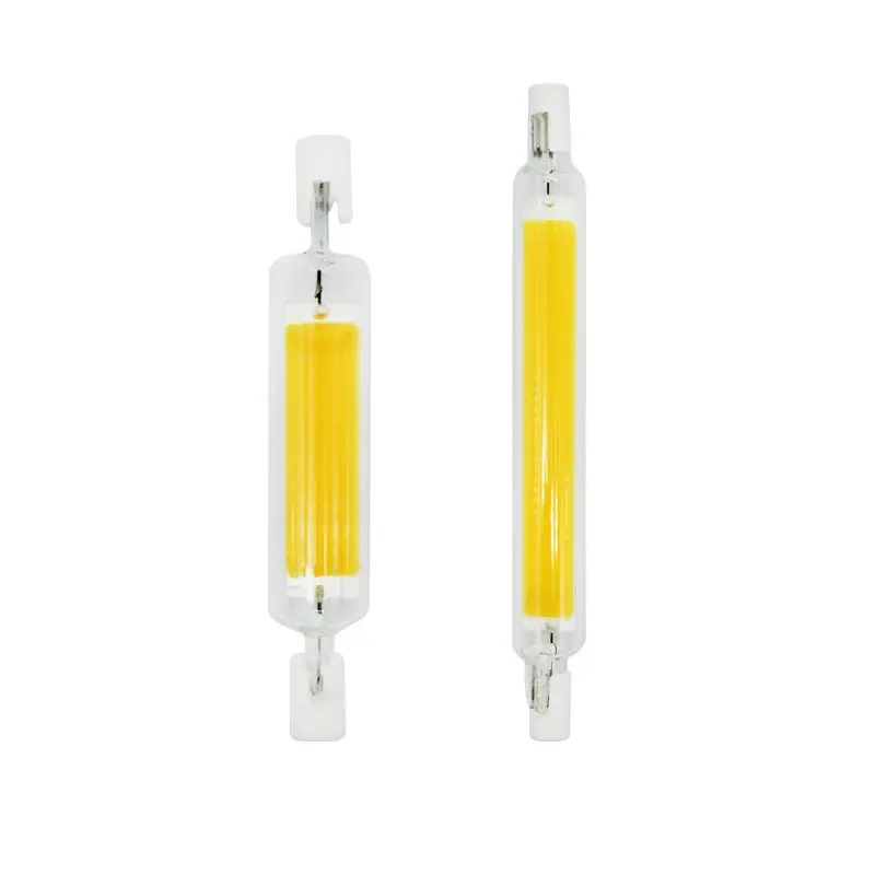Bombilla LED R7S COB superbrillante, tubo de vidrio para reemplazar la luz halógena, 78mm, 118mm, CA 220V, 230V, 15W, 30W, ahorro de energía