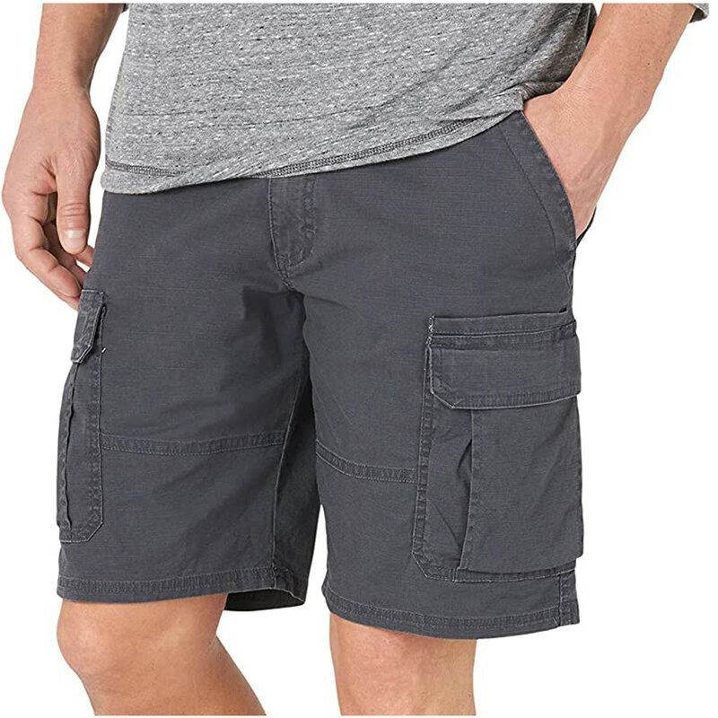 Men Cargo Shorts Multi Pocket Pants New Summer Male Casual Tool Shorts High Quality Man Solid Color Loose Cargo Pants