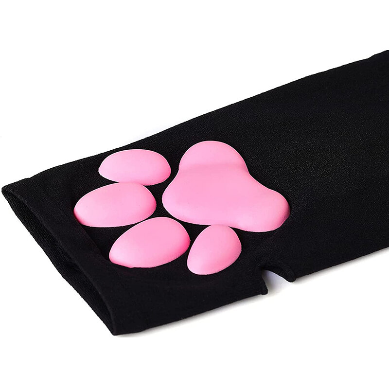 3D Cat Paw Sleeves Women Sun Protection Gloves Girls Kawaii Cute Fingerless Pawpads Sleeves Lolita Cosplay Party Cat Claw Mitten