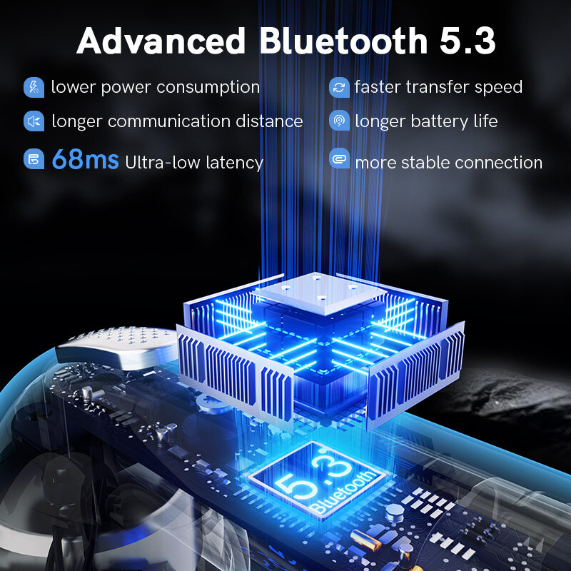 QCY T20 earphone Bluetooth 5.3 TWS nirkabel, earbud 68ms latensi rendah 13mm Driver HIFI 4 mikrofon + ENC HD