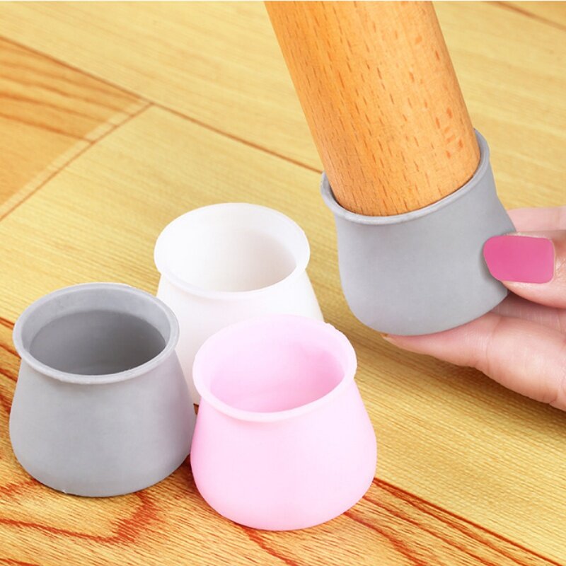Silicone Chair Leg Caps Rubber Feet Protector Table Feet Cover Non-slip Noise Reduce Desk Chair Foot Covers Furniture Pad 2024
