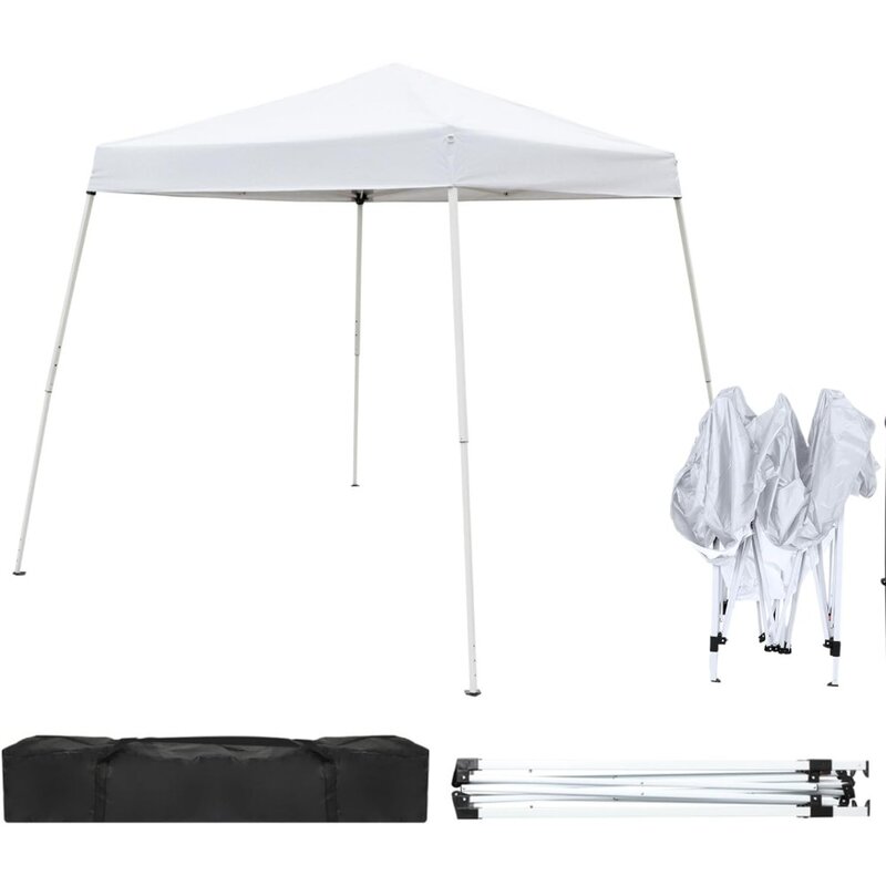 10'x10' Wyskakujący komercyjny namiot natychmiastowy, wodoodporny i chroniący przed promieniowaniem UV namiot z baldachimem ze skośnymi nogami na wesele