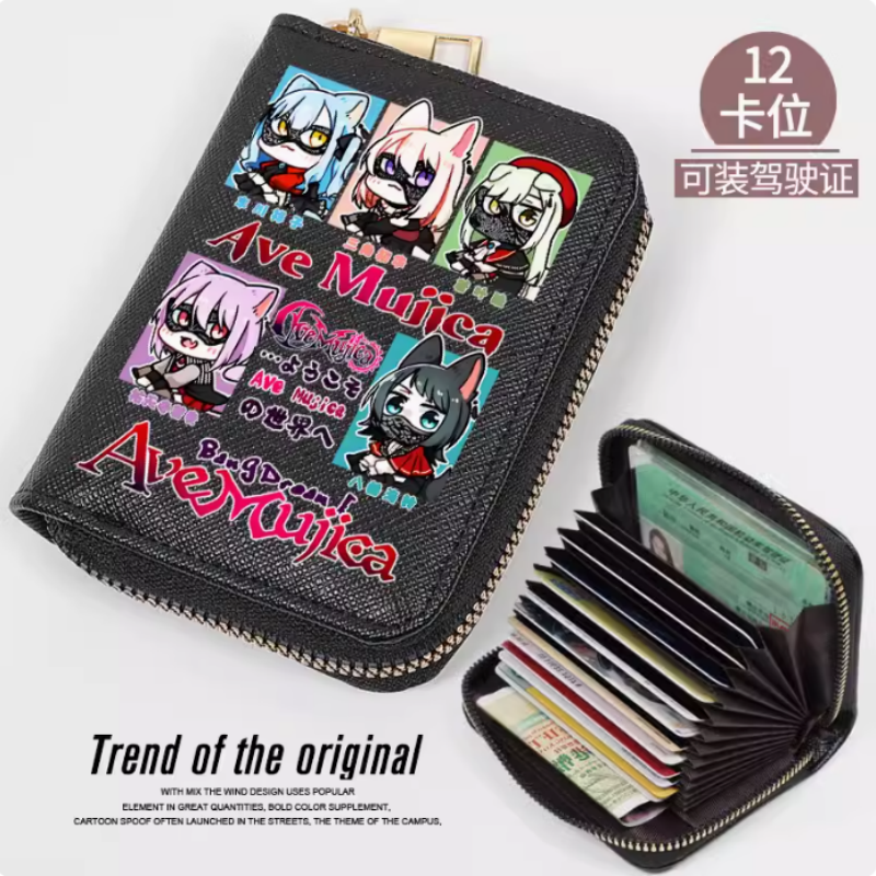 Anime BanG Dream! Ave Mujica Fashion Wallet PU Purse Card Coin Zipper Cash Holder Bag Cosplay Gift B1619