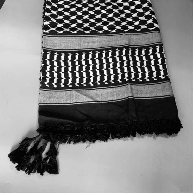 รูปแบบ Jacquard Keffiyeh Headscarf Tie กลับหัวสำหรับชายร้อน Photo Props F0T5