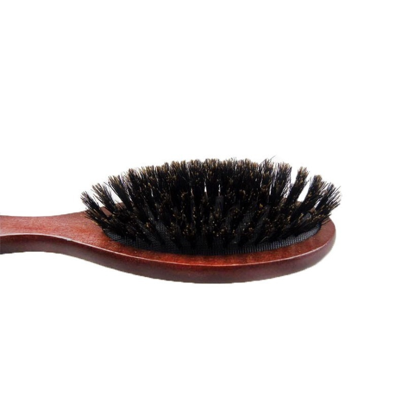 Cepillo de pelo de cerdas de jabalí Natural, peine de masaje, cepillo Antiestático de paleta de cuero cabelludo, mango de madera de haya, herramienta de peinado