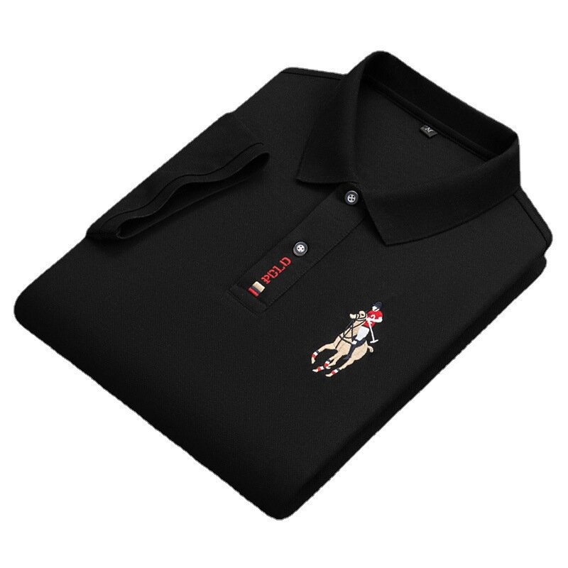 2024 nowa markowa haftowana koszulka Polo wysokiej jakości męska z krótkim rękawem oddychający Top biznesowa koszulka Polo dla mężczyzn M-4xl