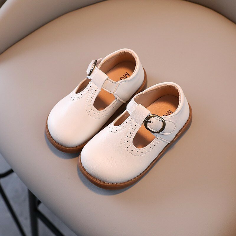 Bambini Mary Janes British Style T-strap tre colori Vintage 21-30 scarpe in pelle da bambina All-mtach School Kids Flats