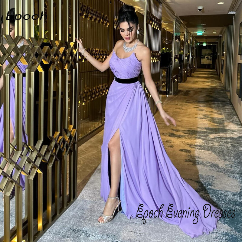 Epoch Evening Dress فساتين مناسبة حسب الطلبA-Line Floor-Length Elegant Satin Chiffon Formal Cocktail Prom Gown For Women 2024