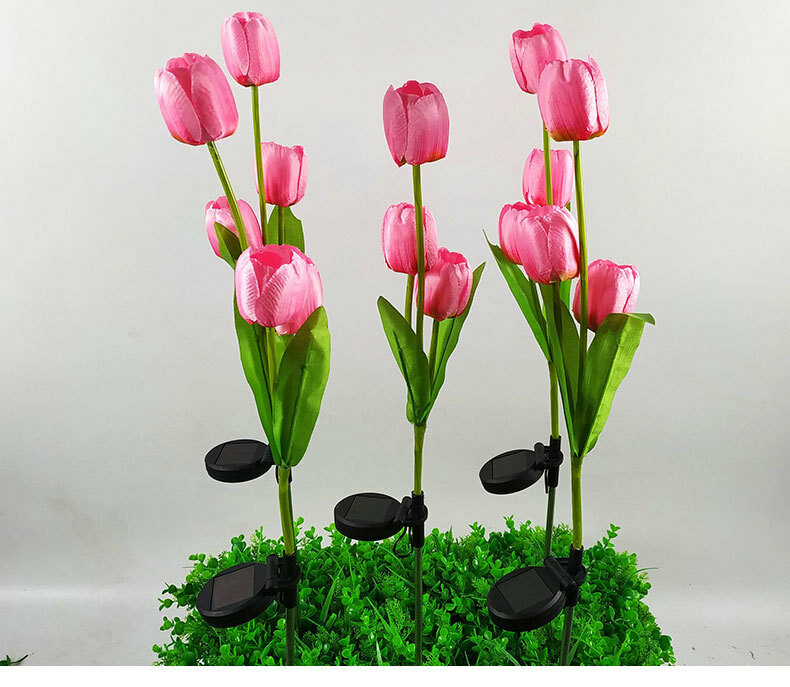 Solar Lawn Lamp  Light LED Simulation Tulip Rose Lily orchid OutdoorGarden Courtyard Park Path Corridor Lawn Decorative Lighting