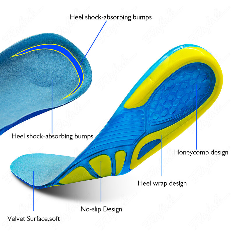 Silikon Non-Slip Gel Weiche Sport Schuh Sohle Massieren Orthopädische Einlegesohlen Fuß Pflege Für Füße Schuhe Sohle Dämpfung pad Neue