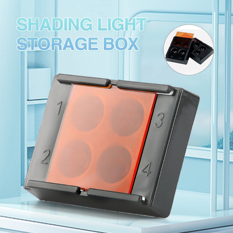 Resina Dental Shading Light Box, caixa de luz, resina composta mistura bem, armazenamento à prova de luz, Hading Case, 4 Slots