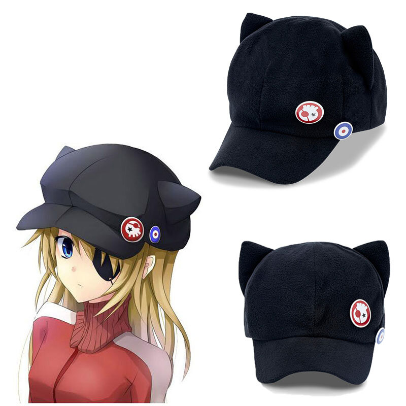 Shikinami Asuka Rangure Soryu 고양이 귀 모자 피크 모자, 만화 야구 모자, 애니메이션 코스프레 의상, 액세서리 선물
