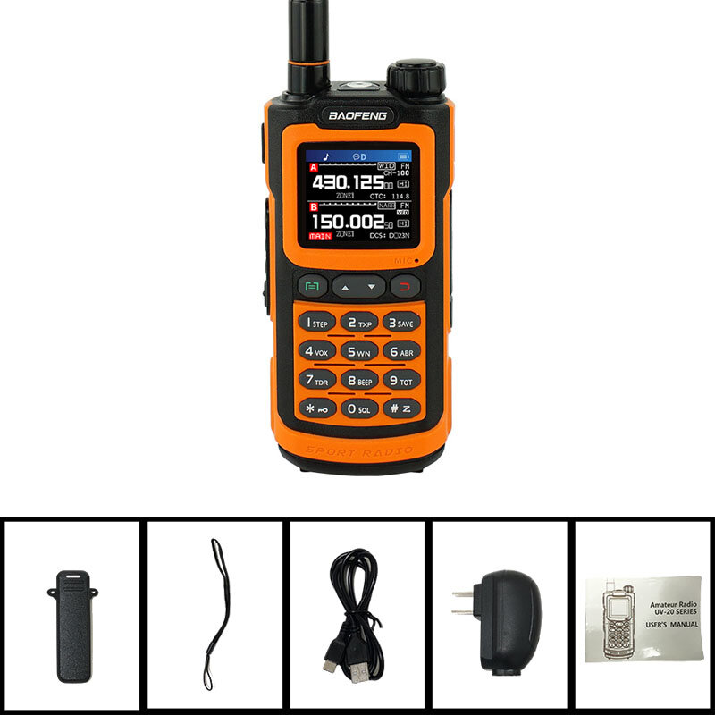 BF-UV20 BAOFENG Portable Two Way Radios UV-20 Handheld Walkie Talkie New Upgradation Tri-Band Long Range Support TYPE-C Charging