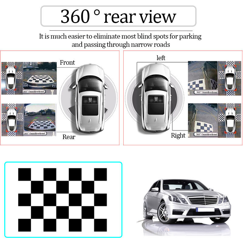 Paño de calibración del sistema DVR de la cámara del vehículo 2D, para panorámico de ojo de pájaro panorámico de 360 grados