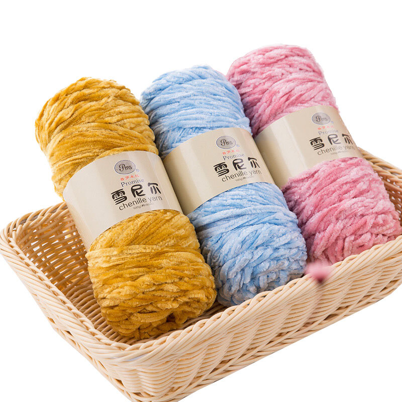 DIY 100% Polyester  Velvet Yarn Amigurumi Accessories Dolphin Baby Plush Yarn Soft Chenille Yarn for Knitting  1 Skein 100g 130M