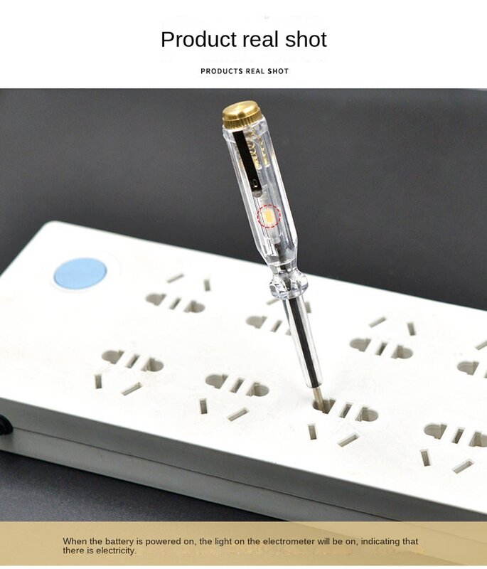 قلم قياس من نوع التلامس مع مشبك للكهربائيين في المنزل ، مفك مسطح بالحث مزدوج الاستخدام