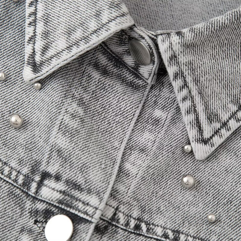 KEYANKETIAN 2024 nuovo lancio giacca di jeans impreziosita da perle finte di lusso da donna High Street monopetto capispalla corta Top