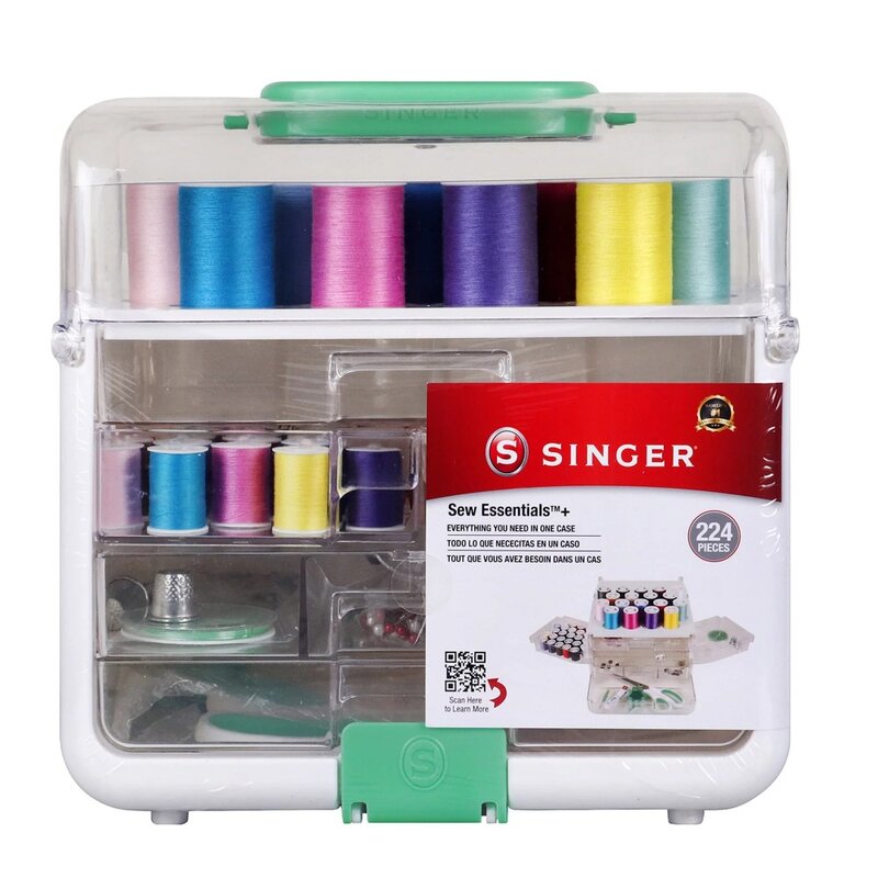 SINGER Sew Essentials™Kit de costura y estuche de almacenamiento, 224 piezas