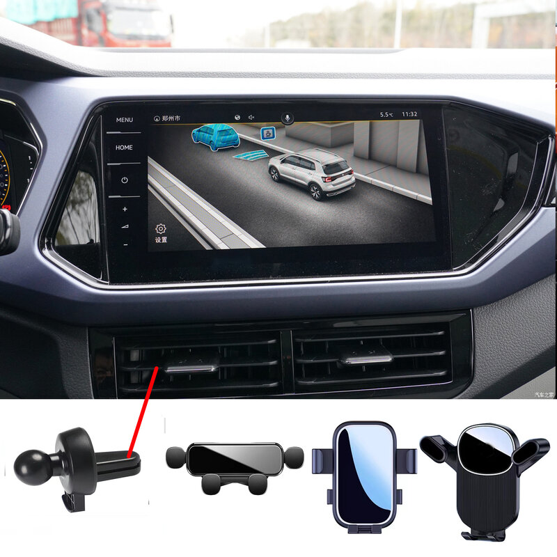Car Mobile Phone Holder For VW Volkswagen Taos T-Cross 2021 2022 Air outlet GPS Special Fixed Bracket Base Interior Accessories