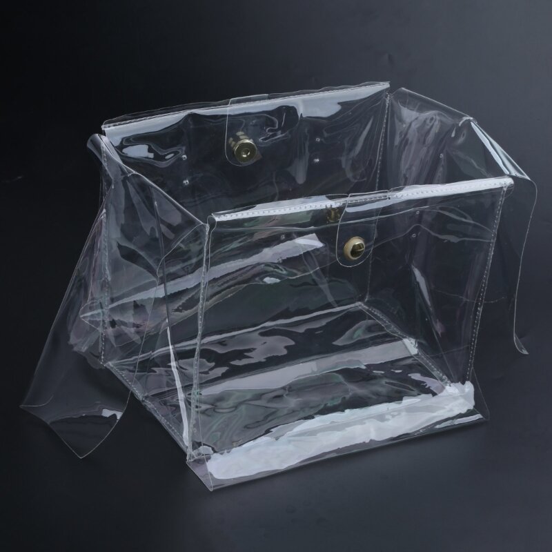 fabricación bolsos PVC transparente, bolsa regalo hecha a mano, accesorio mensajero artesanal