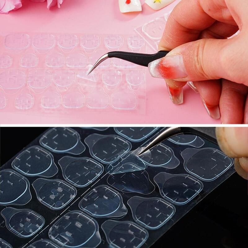 Geléia Transparente Reutilizável Adesivos, Dupla Face Adesivos, Cola adesiva para unhas, DIY Nails Tools