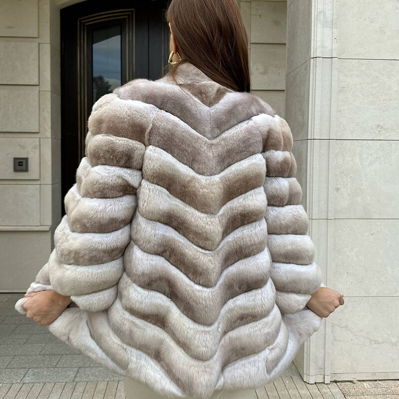 女性のための自然なレックスウサギの毛皮のコート,短いジャケット,中華,毛皮の毛皮,ベストセラー,冬