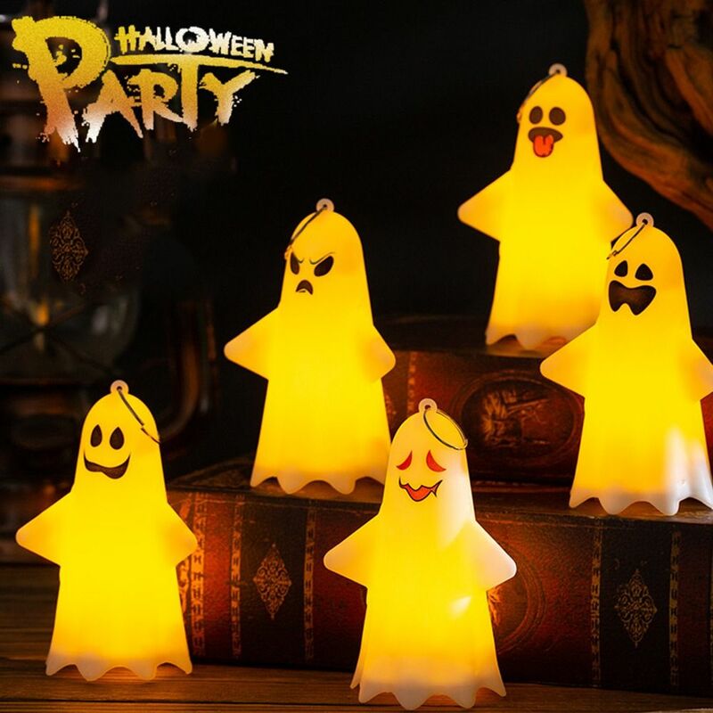 Handheld Ghost Hanging Lamp Creative Luminous Hanging Pumpkin Lantern Cute LED Halloween Ghost Light Party Supplies
