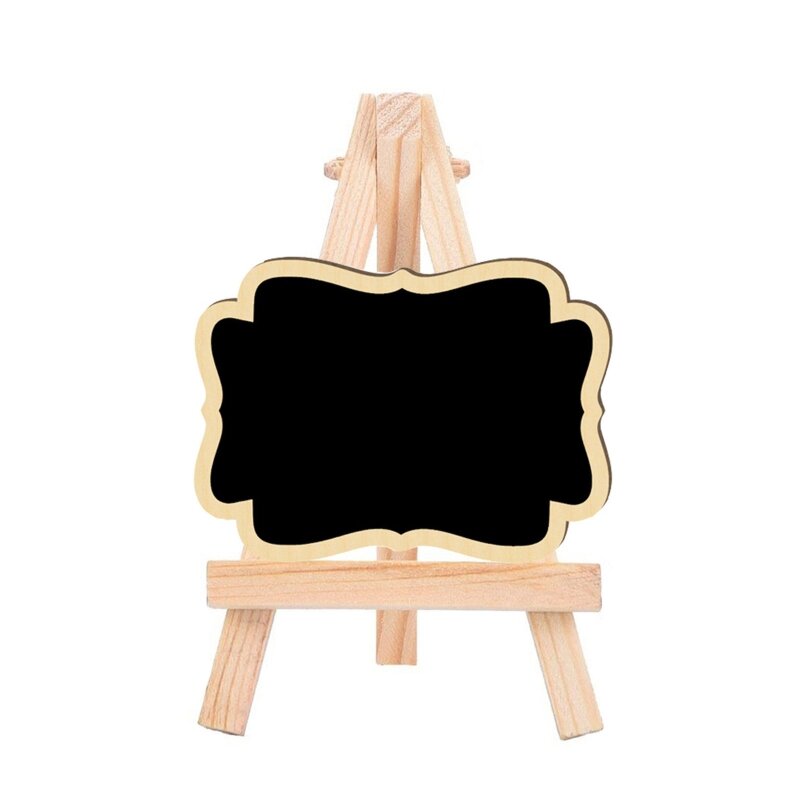 Mini Chalkboard Sign Wooden Easel with Display Stand Small Blackboard Food Label 85DD