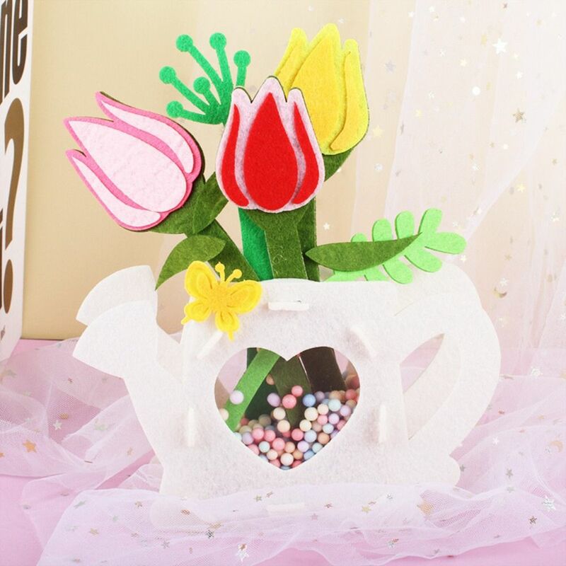 Flower Pot Crafts Brinquedos para Pais-Filhos Crianças, Creative Beads, Rose, Cravo, Girassol
