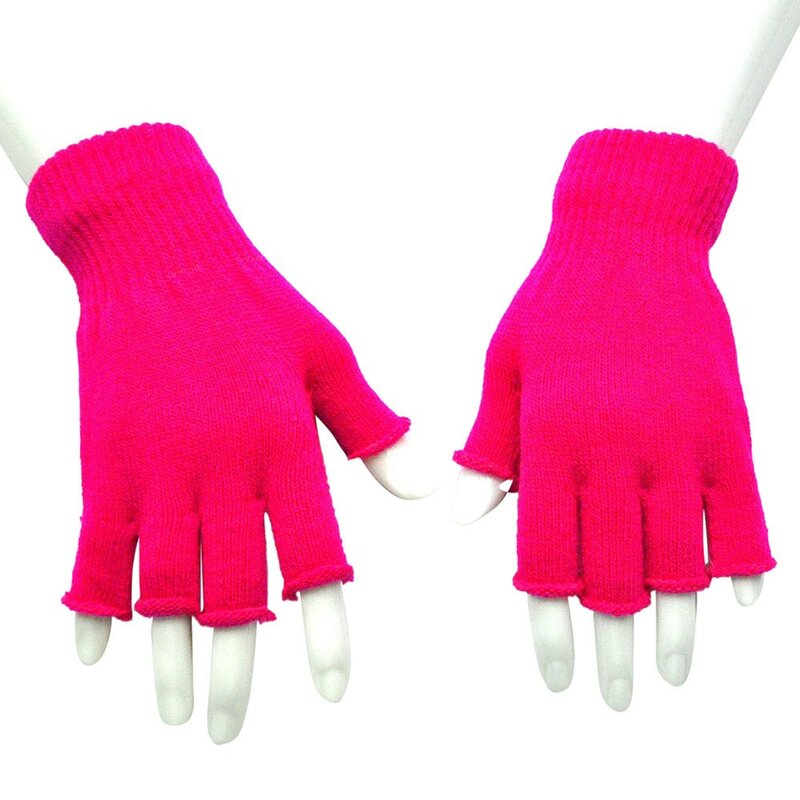 Rękawice z dzianiny z dzianiny Unisex ciepłe zimowe rękawiczki bez palców dla dorosłych szydełkowe rękawiczki