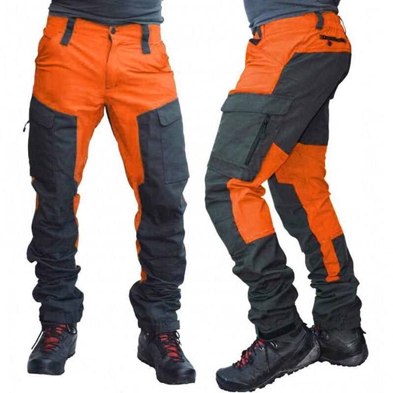Pantalones tácticos de carga impermeables para hombre, pantalones largos de trabajo para hombre, bloque de Color, múltiples bolsillos, deportes, Camping, pesca, Verano