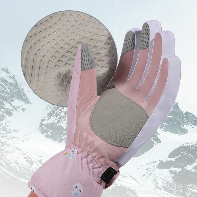 Guantes de esquí de forro polar, manoplas cálidas e impermeables con pantalla táctil, resistentes al viento, para Snowboard, para invierno